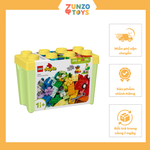 Đồ Chơi Lắp Ráp Thùng Gạch Sáng Tạo: Xe Hơi Và Xe Tải LEGO DUPLO 10439 (80 chi tiết)