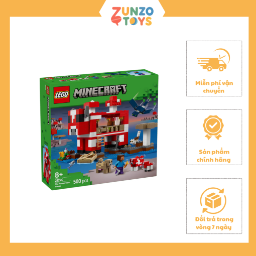 Đồ Chơi Lắp Ráp Ngôi Nhà Của Những Chú Bò Nấm LEGO MINECRAFT 21270
