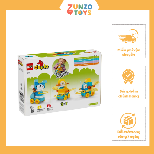 Đồ Chơi Lắp Ráp 3 Trong 1 Động Vật Đi Trên Bánh Xe LEGO DUPLO 10448
