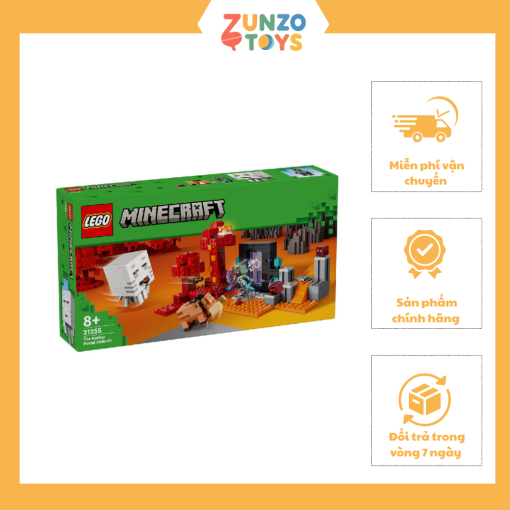 Đồ chơi lắp ráp Cuộc phục kích cổng địa ngục Nether LEGO MINECRAFT 21255