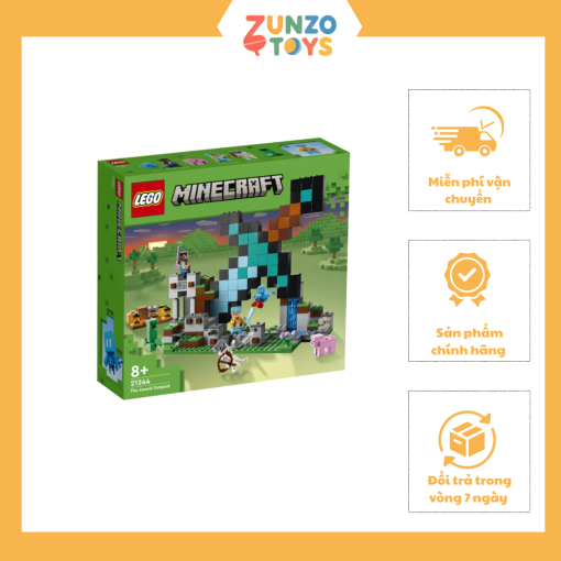 Đồ Chơi Lắp Ráp Tiền Đồn Cất Giữ Kiếm Kim Cương LEGO MINECRAFT 21244