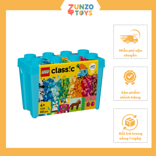 Đồ chơi lắp ráp Thùng gạch sáng tạo sống động 850 chi tiết LEGO CLASSIC 11038