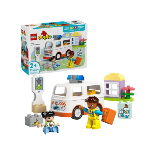 Đồ Chơi Lắp Ráp Xe Cứu Thương & Tài Xế LEGO DUPLO 10447 - Ảnh 2