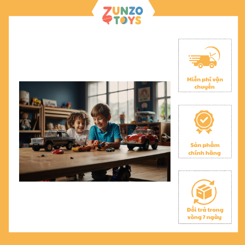 Bé chơi xe mô hình và xe điều khiển