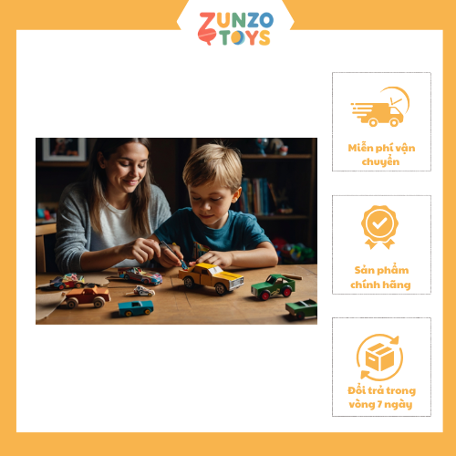 Cha mẹ giám sát bé làm đồ chơi - Đồ chơi phương tiện giao thông tự làm